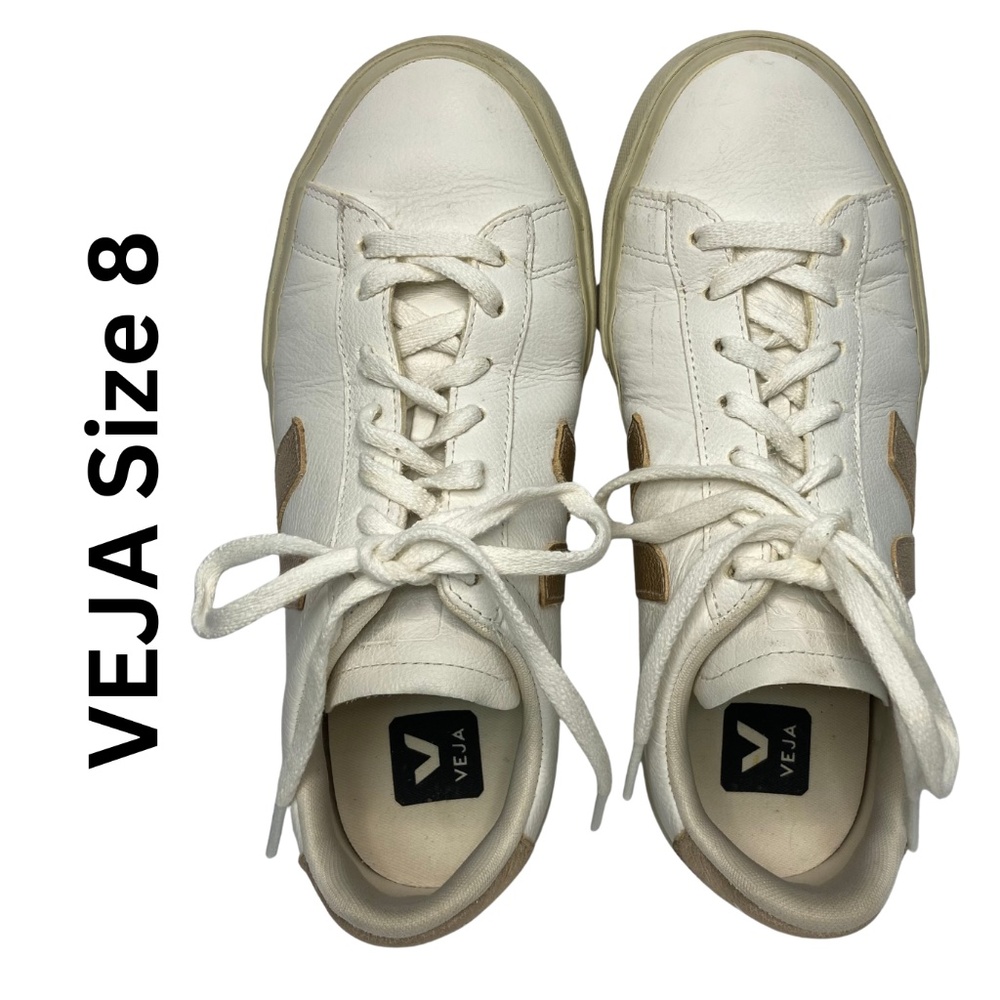 VEJA CAMPO LEATHER WHITE PLATINE Size Women's 8 / EU 39